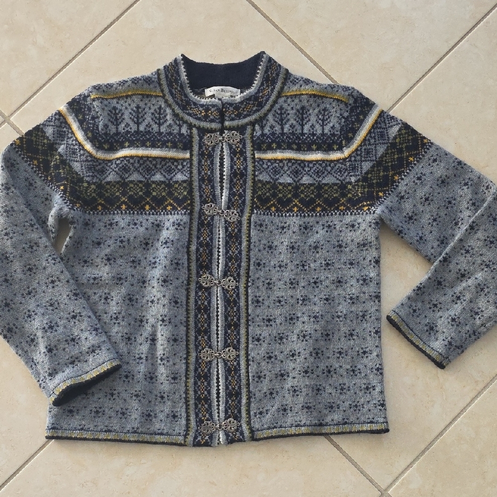 Susan Bristol 100% Wool Knit Cardigan